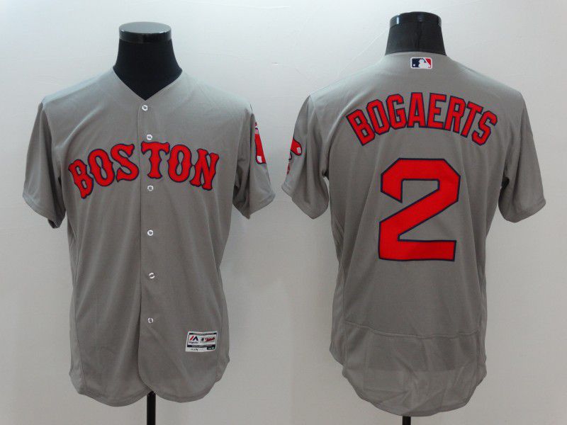Men Boston Red Sox #2 Bogaerts Grey Elite 2021 MLB Jersey->boston red sox->MLB Jersey